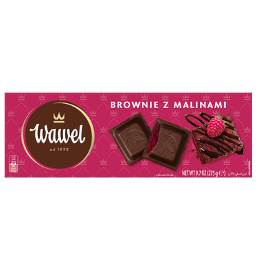 Brownie z malinami