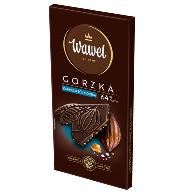 Czekolada Gorzka 64% cocoa Karmel i Sól morska
