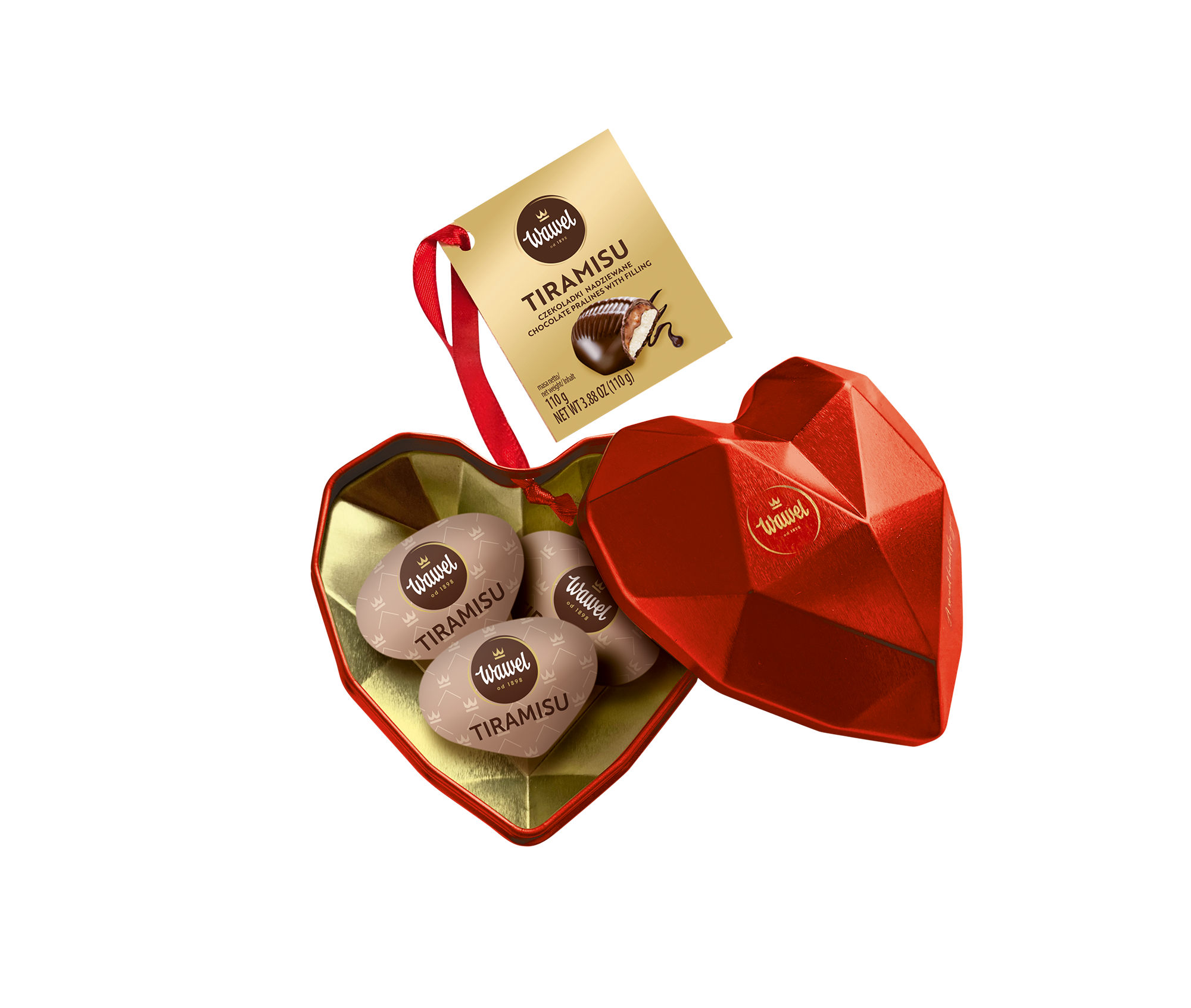 Tiramisu Heart-shaped red tin (small)