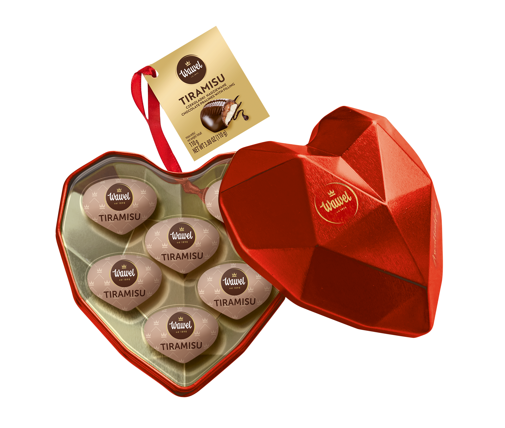 Tiramisu Heart-shaped red tin (large)